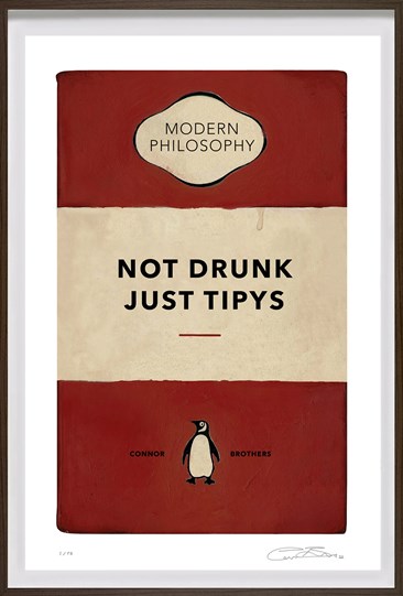 Not Drunk Just Tipys (Red) Web Exclusive by The Connor Brothers - Framed Silkscreen Paper Edition